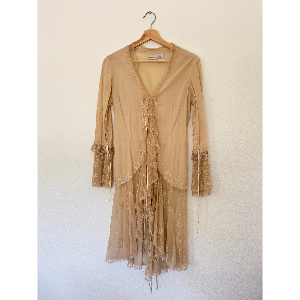Vintage Newport News Fancy Lace Ruffle Cardigan Victorian‎ Womens 6 Coquette - Picture 3 of 8